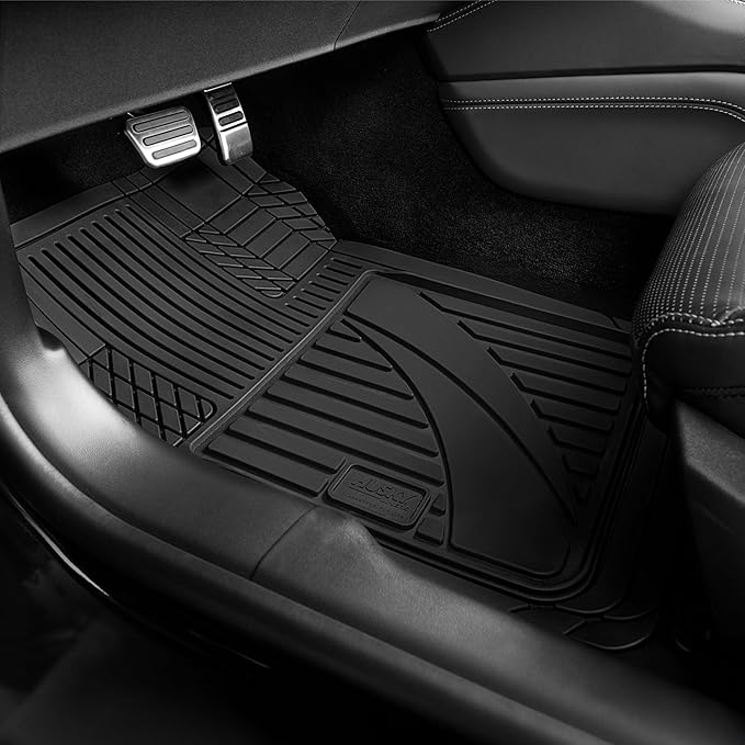 Husky Liners Uni-Fit | Universal Automotive Floor Mats | All Weather Protection for Cars, Trucks, Vans, SUV's | Easy Trim-to-Fit, Black, 4 pcs. - 51509