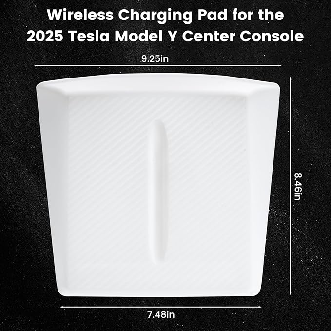Tesla Wireless Charging Pad Silicone Protective Pad Accessories, Tesla Wireless Charging pad Accessories for 2025-2026 Tesla Model Y Juniper Premium/Performance - White