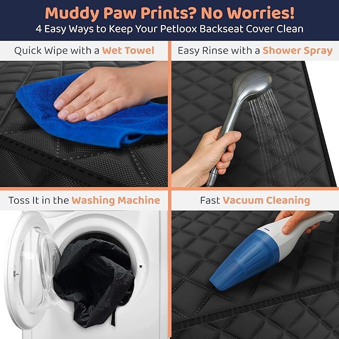 Petloox Front Seat Dog Cover for Car, Truck & SUV - Waterproof, Non-Slip Pet Car Seat Cover for Dogs - Durable, Easy to Install & Clean, Front Passenger Seat Protector for Pets & Vehicles