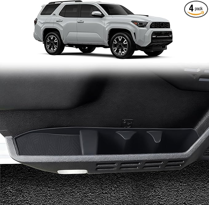 Car Door Lower Storage Box for 2024 2025 2026 Toyota 4runner & Tacoma Car Door Pocket Tray Silicone Storage Bag Interior Modification Accessories (Car Door Lower Storage Box)