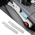 POKSRI Car seat Gap Filler, 2 Pack Leather Gap Organizers Stop Things from Dropping into The Gap Between seat and Console, Adjustable Width 1.4-2.4 inches Fit Most car/Truck/SUV, Accessories(Grey)