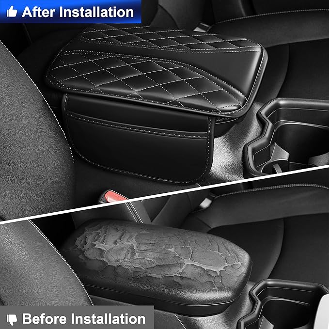 NUWQICD Center Console Cover Fit for Nissan Altima 1993-2025 Leather Armrest Covers Armrest Cover for Car(Black)