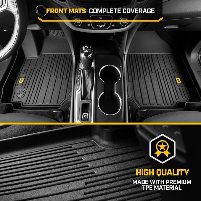 CAT® JustFit™ 3D Custom Fit Floor Mats, Chevy Equinox GMC Terrain 2019 2020 2021 2022 2023 2024, Heavy Duty Car Floor Liner Protection Laser Measured, Chevy Equinox Accessories for GMC Terrain