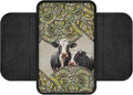 Boho Mandala Cow Print Car Center Console Cover Breathable Auto Armrest Storage Box Mat Wear-Resistan Vehicle Armrest Pad Car Accessories Interior Protection