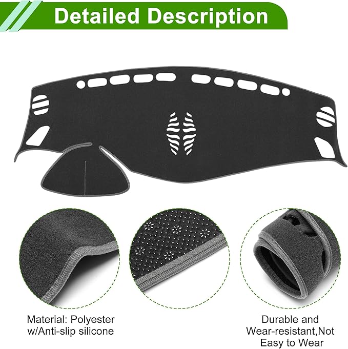 Dashboard Cover for Nissan Murano 2015-2019 Non-Slip Center Console Dash Cover Mat Polyester Silicone