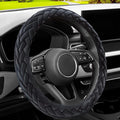 Soft Velvet Steering Wheel Cover Cute Hands Warm Fuzzy, Universal 15 Inch for Women Girls, Fit Vehicles, Sedans, SUVs, Vans, Trucks - Black