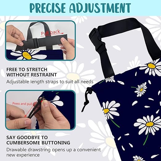 KXWQTRDD Car Garbage Bag Colorful Floral Spring Daisy Drawstring Car Trash Bag Hanging for Back Seat with Adjustable Buckle Canvas Vehicle Trash Can Easy-to-Install