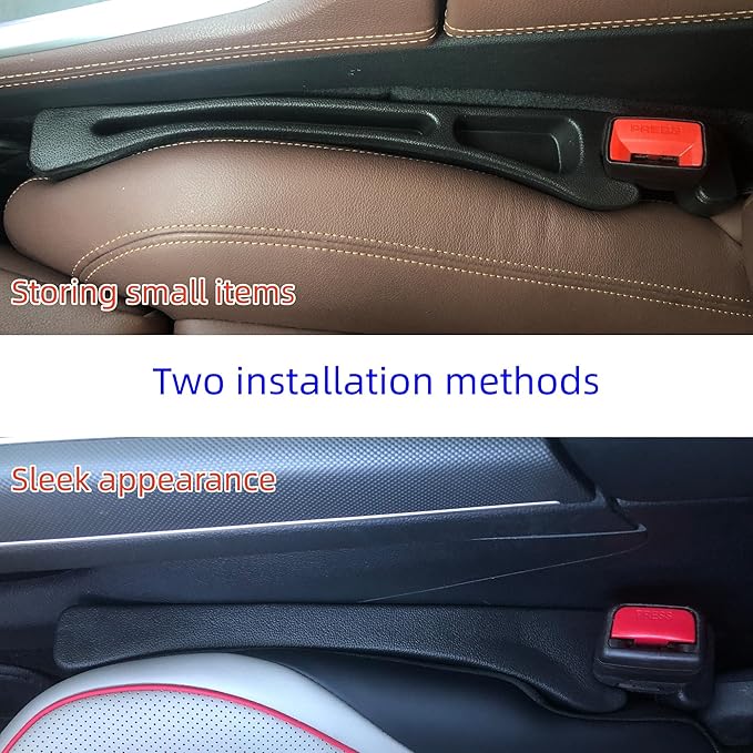 AxelNex Universal Car Seat Gap Filler, Storage Organizer for Vehicle Console Side Pockets (Black)