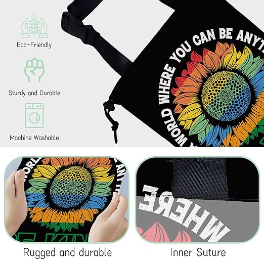 NHNXHWIA Peace Car Trash Bag,Be Kind Hanging Drawstring Car Garbage Bag,Waterproof Canvas Car Back Seat Organizer with Adjustable Buckle,for Vehicles,SUVs,Camping,Road Trips