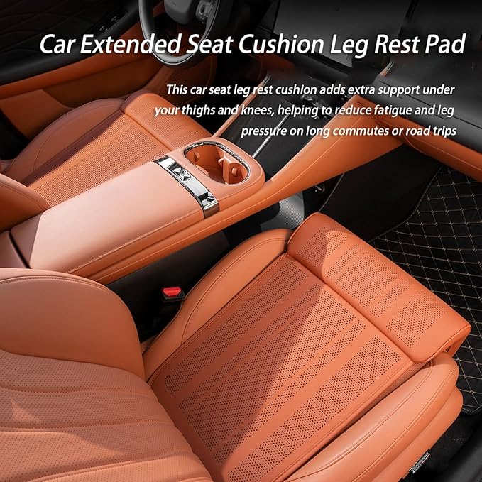Car Seat Extender Cushion for Honda Pilot 2002-2020 2021 2022 2023 2024 2025 2026, Leather Leg Extender Cushion for Car Seats Office Chairs, Car Seat Extender Pad Leg Support,B Brown