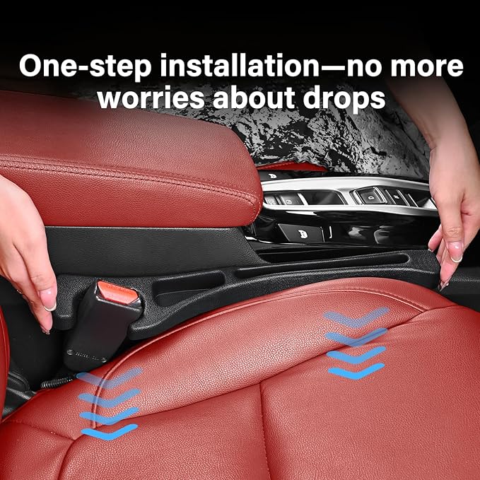 7F Car Seat Gap Filler, Between Seat Gap Filler, Universal Car Accessories, Fit SUV Truck Storage, Set of 2 - Red