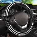 Black White American Flag Elastic Steering Wheel Cover, Non-Slip Breathable Neoprene Steering Wheel Covers, Men Car Accessories, Universal 15 Inch Fit Auto, Suvs, Truck