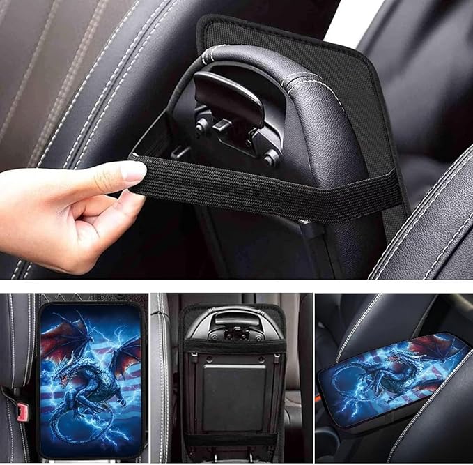 Lightning Dragon Center Console Cover Soft Armrest Console Cover Soft Auto Armrest Console Cover Protect from Pet Claws Universal Fit for Auto Truck Van SUV