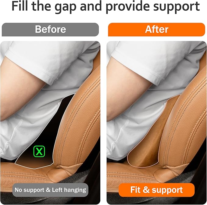 POKSRI Lumbar Support Pillow,Back Pain Relief Cushion,fits tightly around the waist,Memory Foam,Skin-friendly Suede Fabric,fit Car Drive,Office chair,Rest seat,Improve Posture,Portable,15.5''Lx 8.7''H