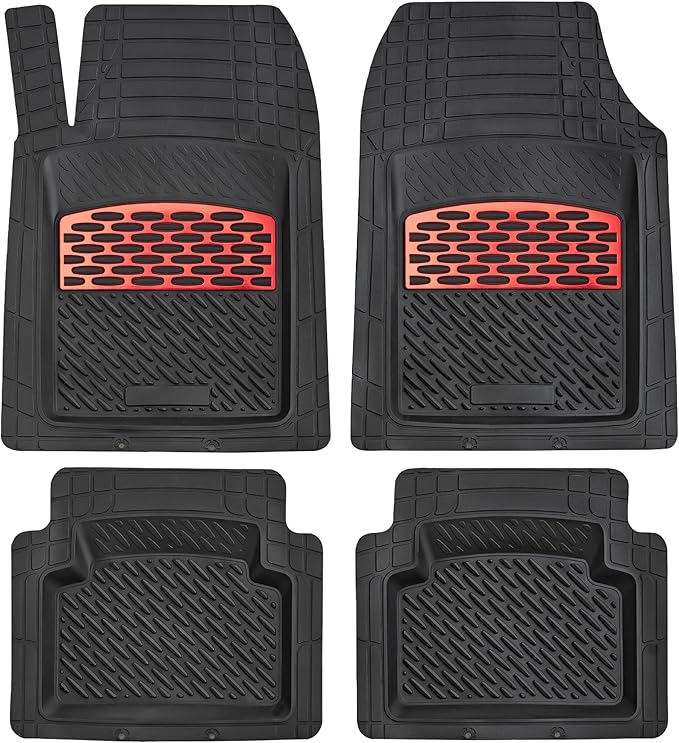 K&K Auto Accessories 3D Car Floor Mat 8 Lb Thick Heavy Duty Durable Universal Sapphire Red Deep Dish for Cars SUVs Minivan Truck