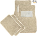 Sun Walker 4 PCS Car Floor Mats, Waterproof Anti-Slip Front & Rear Car Carpets with Driver Heel Pad, All Weather Floor Protective Pads Universal for SUVs Trucks Sedans Vans (Beige)