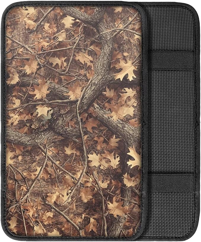 Horeset Hunting Camouflage Car Armrest Cover Interior Protector Non-Slip Comfortable Auto Armrest Cover Cushion Easy to Install