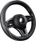 GXT Steering Wheel Cover, PU Leather, Universal 15 Inches, Non-Slip, Odourless Car Interior(Black White)