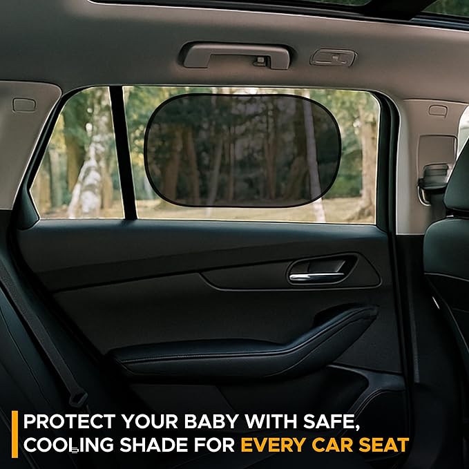 EcoNour Car Window Shades for Baby (4 Pack) | Protects Baby from Window Sun & Heat | Sun Shade Side Windows for Kids | Automotive Sun Protection from UV | Child Safety Accessories | XXXX-Small-20 x12