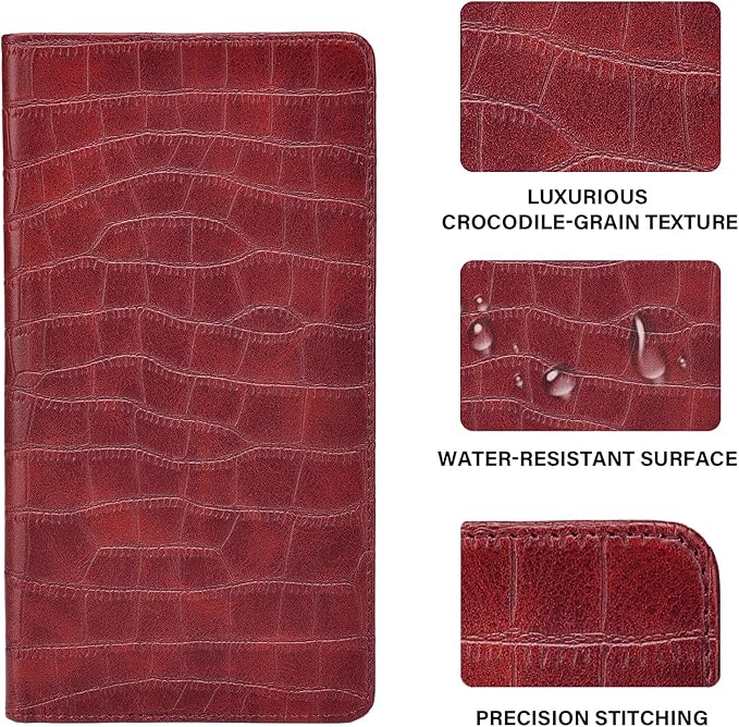 Registration and Insurance Card Holder, Red Vehicle Glove Box Car Organizer with Magnetic Closure for Documents, Cards, License Car Organization, 1 Pack