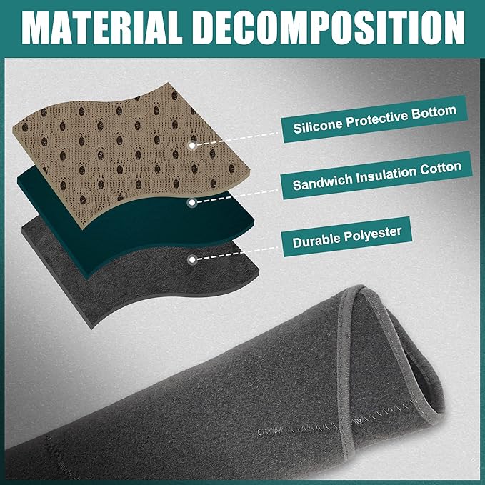 X AUTOHAUX Car Dashboard Cover Gray Polyester Non-Slip Dash Cover Mat Protector Carpet Sunproof for Toyota Corolla 2009-2011