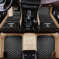 Custom Car Floor Mats for 95% Sedan SUV Car Protection Full Coverage Mats Anti-Slip Leather Floor Liners All Weather Car Floor Mats (Black+Beige Edge)