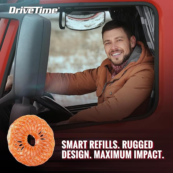 Drive Time Truck Puck Refill - High Range Cedar Fragrance Premium Long-Lasting Car Air Freshener, Odor Eliminator/Deodorizer