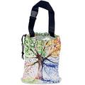 NHNXHWIA Watercolors Tree Car Garbage Bag,Colorful Tree Waterproof Small Car Trash Bag Hanging Back of Seat,Drawstring Hanging Car Trash Bag with Adjustable Buckle for Car Accessories