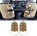 SUNPIE 2 Pcs Seat Back Truck Gun Rack，Automotive Gun Racks with Molle Panel Universal Seatback Storage Pockets Tactical Car Seat Back Organizer for Hunting Accessories Storage,Khaki