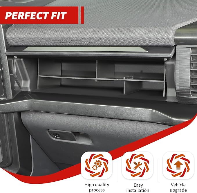 Glove Box Organizers Co-pilot Storage Compartment Divider Interior Accessories Compatible with Ford F150 2021+