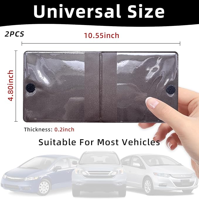 Ziciner Car Registration Insurance Holder, 2Pack Essential Auto Card Document Glove Box Organizer with Touch Fastener, Vehicle Interior Accessories Perfect for Most Car, Truck, SUV (Brown/Big Car)
