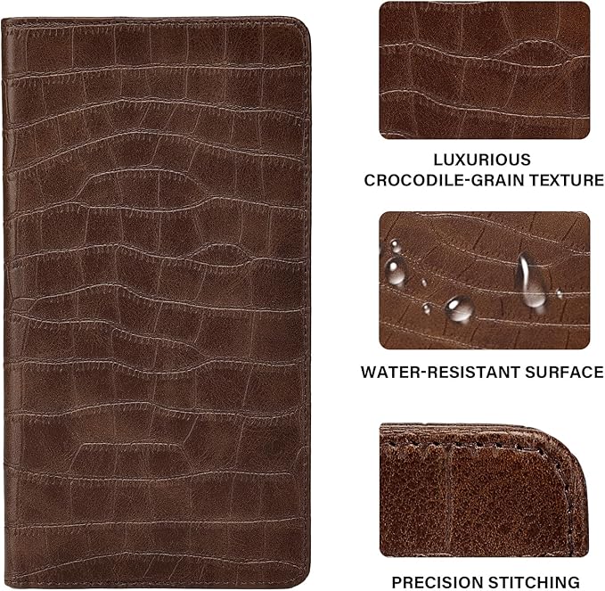 Car Registration and Insurance Holder, Brown Vehicle Glove Box Car Organizer with Magnetic Closure for Documents, Cards, License Car Organization, 1 Pack