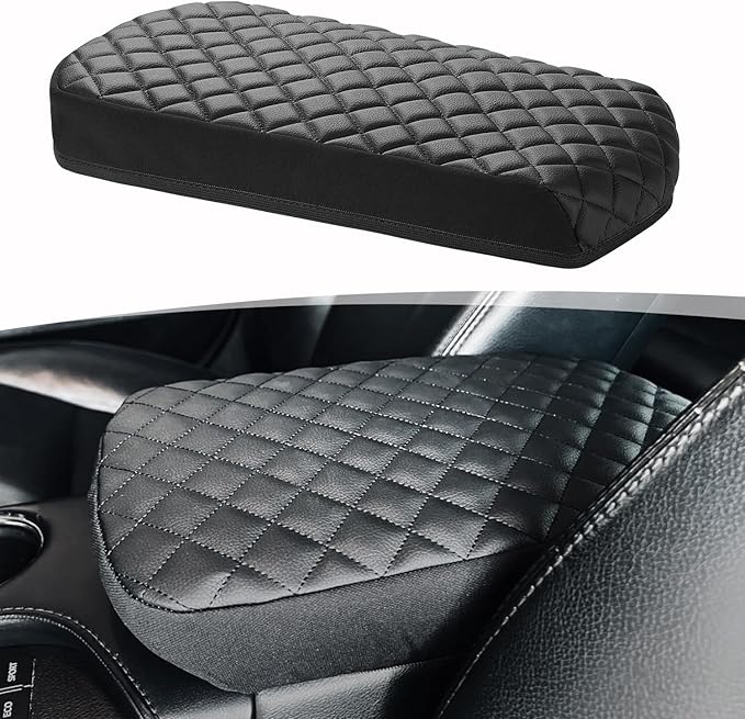 Center Console Armrest Cover for Toyota Avalon 2013 2014 2015 2016 2017 2018, Vinyl Leather Middle Console Cover Arm Rest Lid Protector, Anti-Scratch, Black