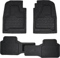 Dickies 3-Piece Black Adjustable-Runner Truck Floor Mats, Heavy-Duty Mats for Trucks — Black