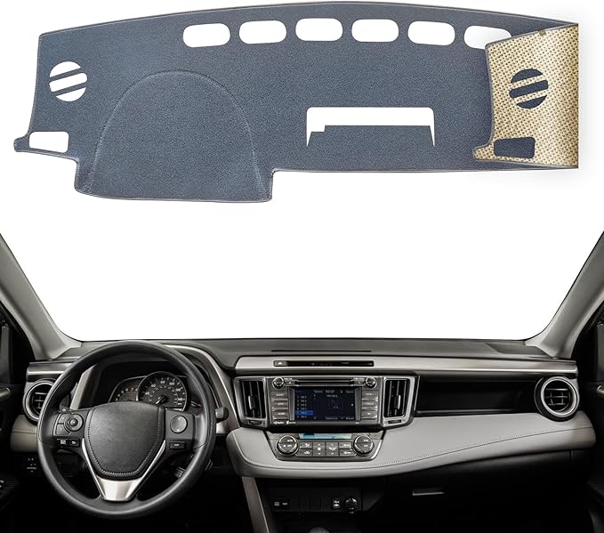 KEYOOG Dashboard Cover Dash Mat Fit for 2018-2013 to-yota RAV4 (Not Fit 13-14 Submodel:EV),Car Dash Board Mat Anti-Glare Carpet,Non-Slip Pad Sunshield Protector (Grey)