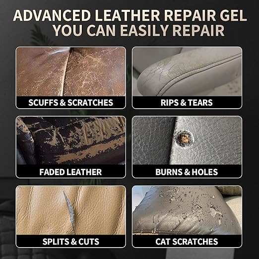 2026 New Advanced Leather Repair Gel, Leather Repair Kit for Car Seat Vinyl Repair Kit, Professional Leather Repair Coloured Cream Gel, Multifunctional Couch and Jacket Repair Kit (Blue)
