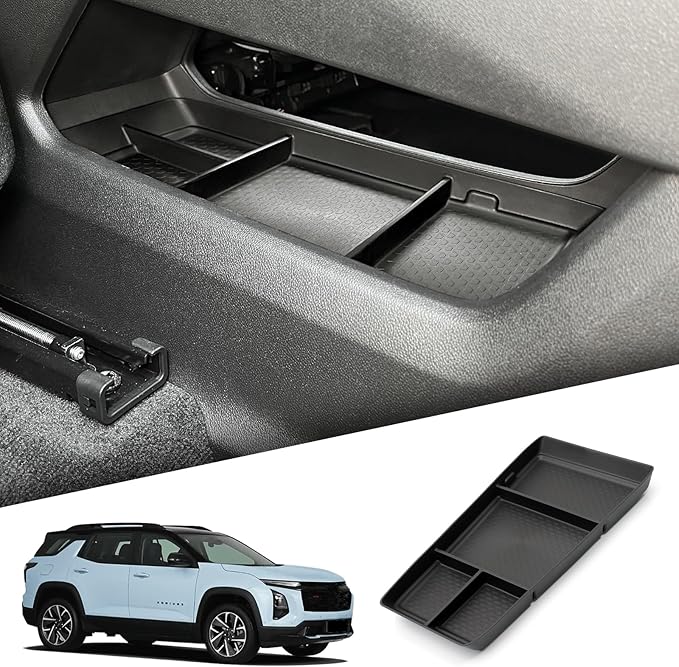 SMABEE Lower Center Console Organizer Tray for Chevrolet Chevy Equinox 2025 2026 Accessories Under Center Console Organizer Insert TPE Interior Black (Not Fit Equinox EV)