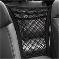 3-Layer Car Mesh Organizer, Stretchable Storage Netting Pouch Seat Back Cargo Net Bag, Universal Tissue Handbag Purse Holder Barrier of Backseat Pet Between Front Seats