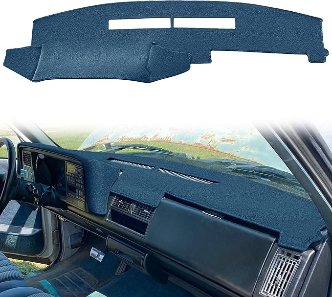 Yiz Dash Cover Mat Fit for Chevy Chevrolet Silverado/GMC Sierra C1500 C2500 C3500 K1500 K2500 K3500 Pickup Truck 1988-1994, 1992-94 GMC Yukon/Chevy Blazer Suburban Dashboard Pad Carpet (88-94 Blue)Y25
