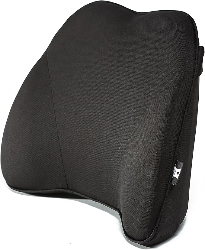 Castle Squire Firm Memory Foam Lower Back Backrest - Dense Foam Padding Lumbar Support Pillow for Home, Office, Auto, and Travel (Squire Size, Nightfall)
