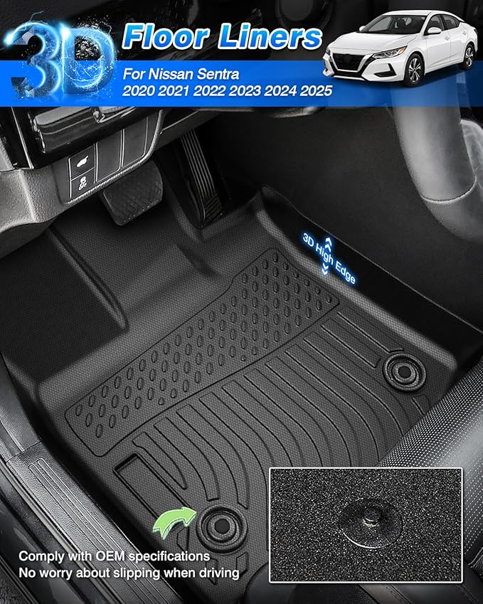 Cartist Floor Mats and Cargo Liner Fit for Nissan Sentra 2020 2021 2022 2023 2024 2025 2026 All Weather Floor Mat for Nissan Sentra Accessories Heavy Duty Carpet Protection
