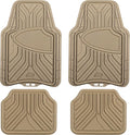 Armor All 4-Piece Trim-to-Fit Floor Mats, Full Coverage Mats for Cars, Trucks, SUVs — Tan