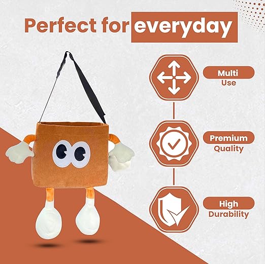 Hello Bro 2-in-1 Car Trash Can with Tissue Holder, Plush Design, Back Seat Organizer (Brown)