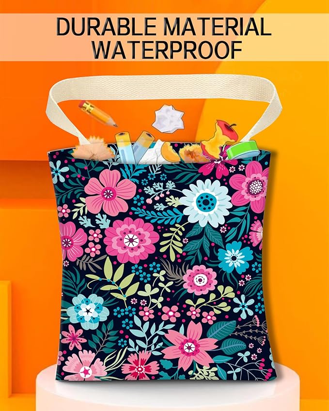 ANKVRP Car Garbage Can, Hanging Car Trash Can Bag for Vehicle, Travelling, Camping, Cute Car Back Seat Organizer, Cute Purple Flowers