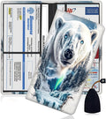 Car Document Holder with Magnetic Shut, Car Registration and Insurance Card Holder, Vehicle Glove Box Organizer Documents, Driver License, Auto Paperwork Organizer Wallet, Polar Bear In Winter Pattern