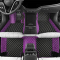 Luxury car Floor mats are for 99% of Vehicle Models,All Weather car Floor mats Provide Comprehensive Protection for Vehicles,Floor mats for car Personalized Customization! (Black-Purple)