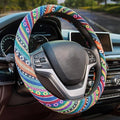 Valleycomfy Boho Steering Wheel Covers for Women Cloth Bohemian Universal 15 inch Baja Blanket Enthic