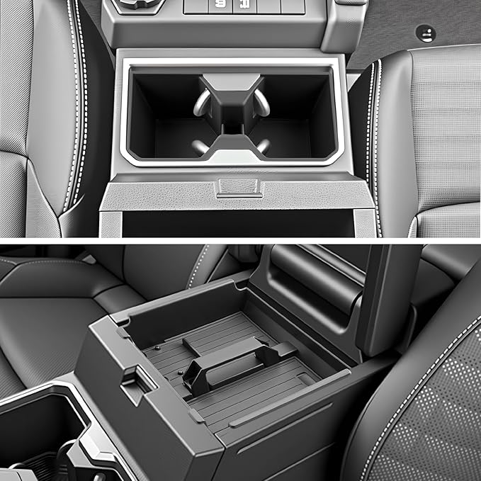 SKTU 2Pcs 2025 2026 4Runner Center Console Organizer for 2025 2026 Toyota 4Runner Cup Holder & Console Organizer Toyota 4Runner 2025 2026 Accessories Durable Console Tray Cup Holder