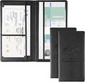 JUSTTOP 2Pack Car Registration and Insurance Holder,Car Document Holder for Cards License with Magnetic Shut,Vehicle Glove Box Car Organizer for Documents, Cards, License(Embossed leather Black)