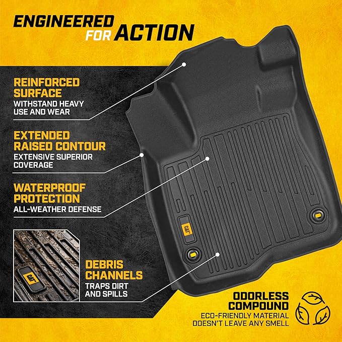CAT® JustFit™ 3D Custom Fit Floor Mats for Honda CRV 2023, 2024, 2025, 2026 - Heavy Duty Floor Liner Protection Laser Measured, Honda CRV Accessories Car Floor Liners